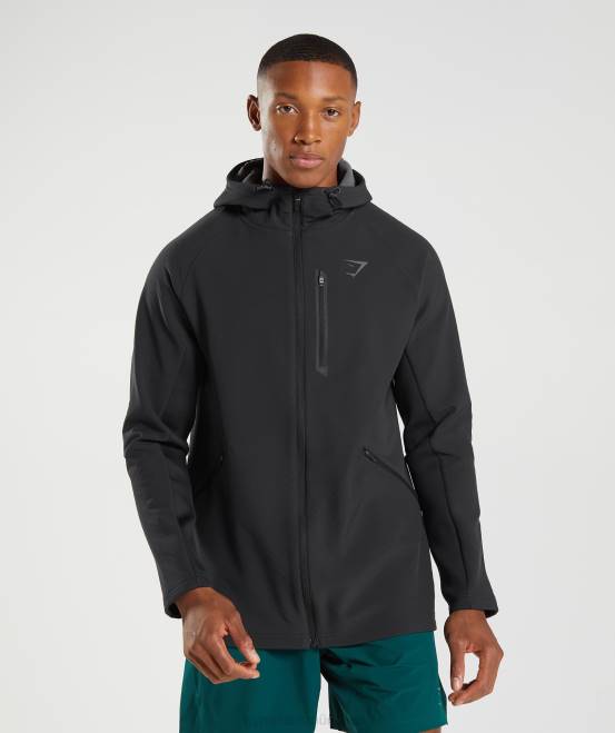Schwarz Kleidung Gymshark Männer Apex-Jacke 04P8869