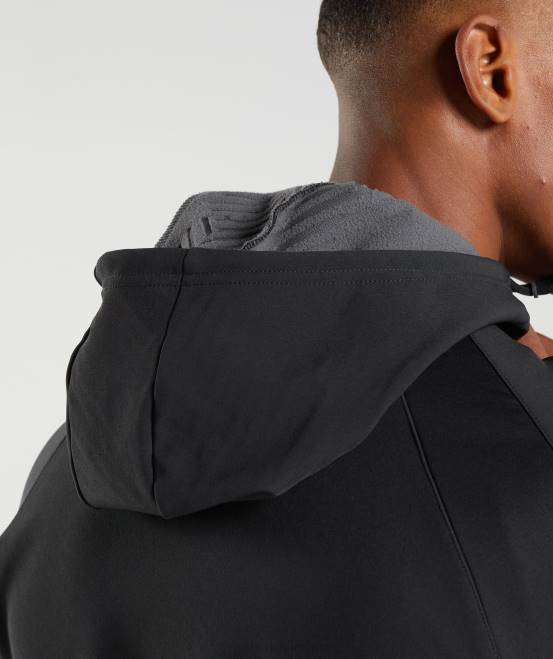 Schwarz Kleidung Gymshark Männer Apex-Jacke 04P8869