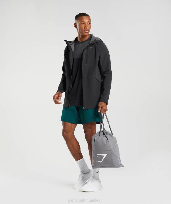 Schwarz Kleidung Gymshark Männer Apex-Jacke 04P8869