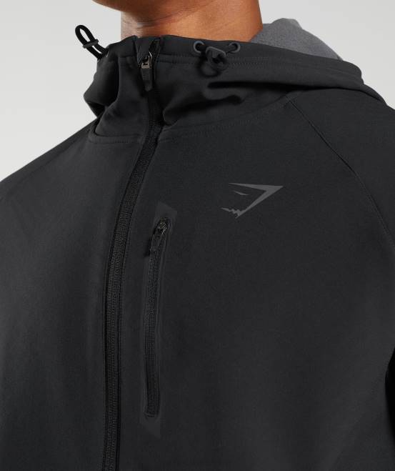 Schwarz Kleidung Gymshark Männer Apex-Jacke 04P8869