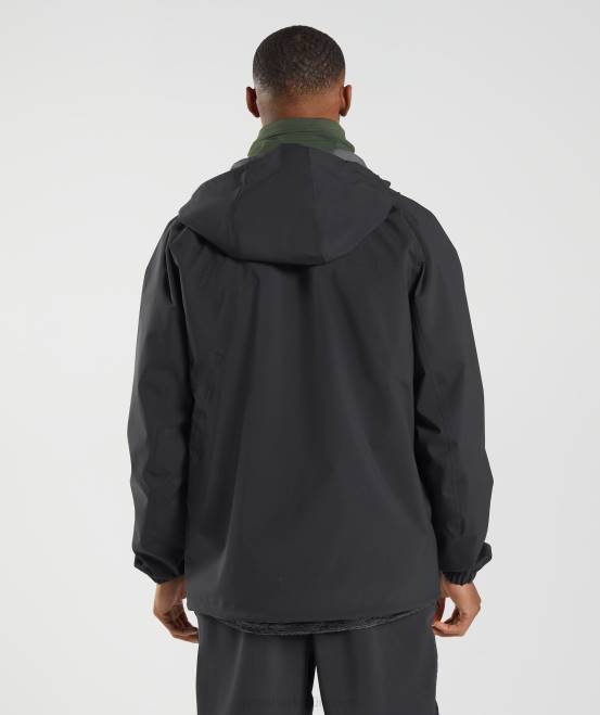Schwarz Kleidung Gymshark Männer Jacke zurückerobern 04P8840