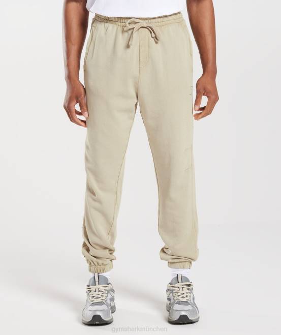 Kieselgrau/Acid-Waschung Kleidung Gymshark Männer College-Jogger 04P81057