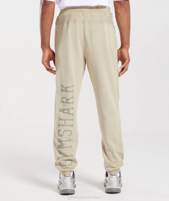 Kieselgrau/Acid-Waschung Kleidung Gymshark Männer College-Jogger 04P81057