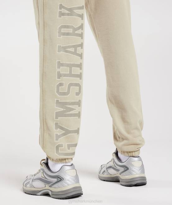 Kieselgrau/Acid-Waschung Kleidung Gymshark Männer College-Jogger 04P81057