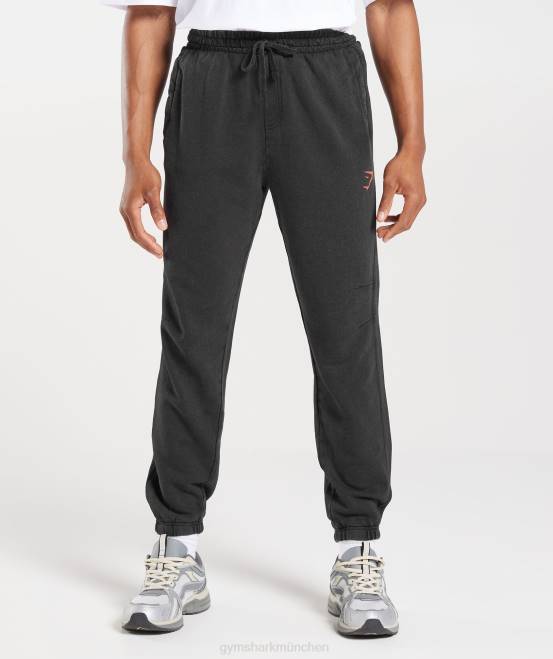 Schwarz/Acid-Waschung Kleidung Gymshark Männer College-Jogger 04P81061