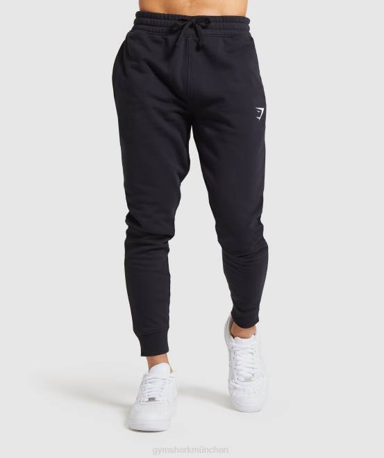 Schwarz Kleidung Gymshark Männer Wappen-Jogger 04P81054