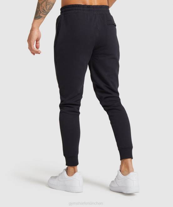 Schwarz Kleidung Gymshark Männer Wappen-Jogger 04P81054