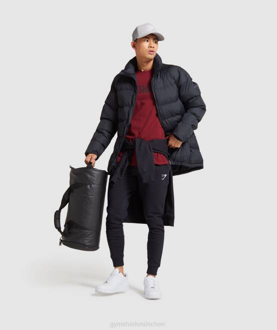Schwarz Kleidung Gymshark Männer Wappen-Jogger 04P81054