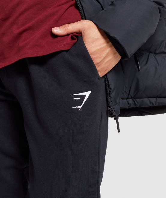 Schwarz Kleidung Gymshark Männer Wappen-Jogger 04P81054