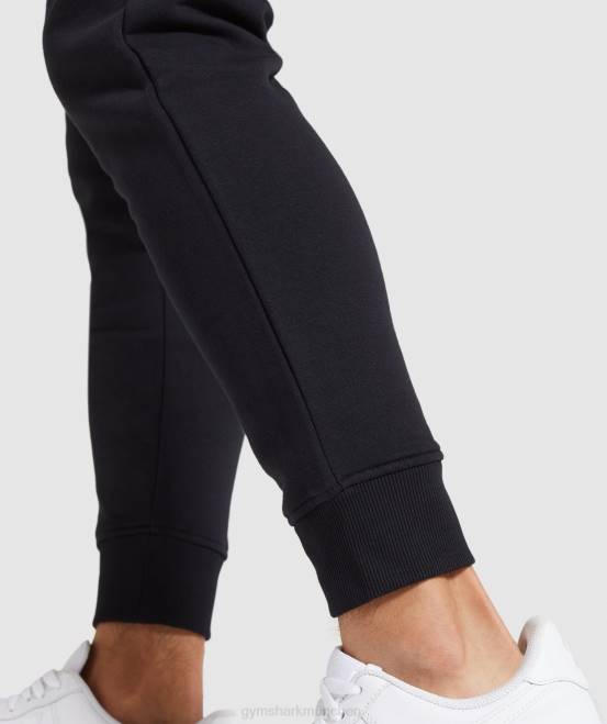 Schwarz Kleidung Gymshark Männer Wappen-Jogger 04P81054