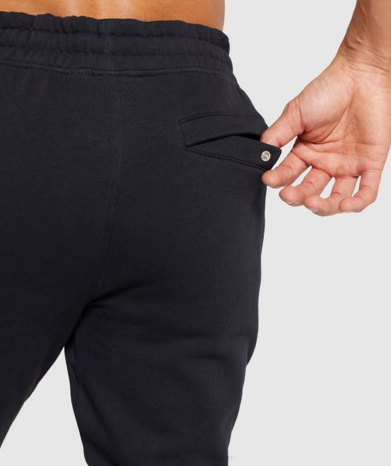 Schwarz Kleidung Gymshark Männer Wappen-Jogger 04P81054