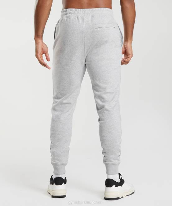 hellgrau meliert Kleidung Gymshark Männer Wappen-Jogger 04P81056