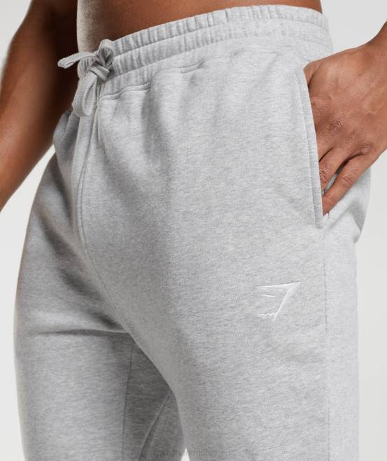 hellgrau meliert Kleidung Gymshark Männer Wappen-Jogger 04P81056
