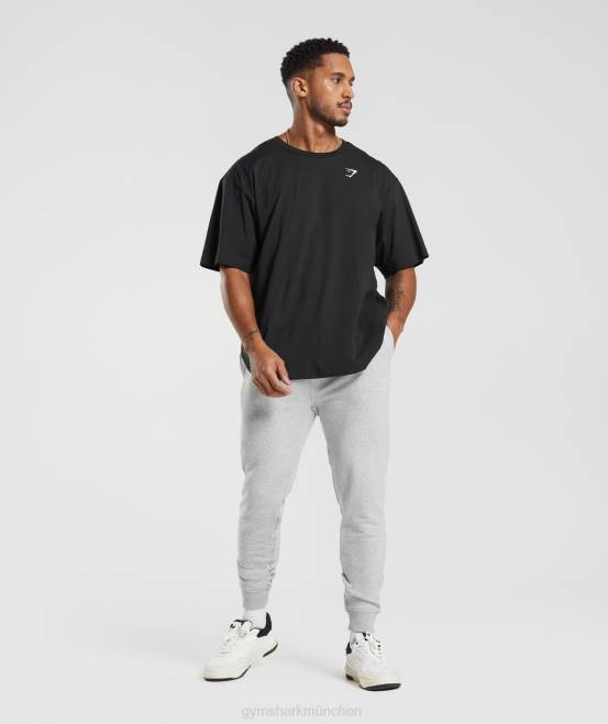 hellgrau meliert Kleidung Gymshark Männer Wappen-Jogger 04P81056