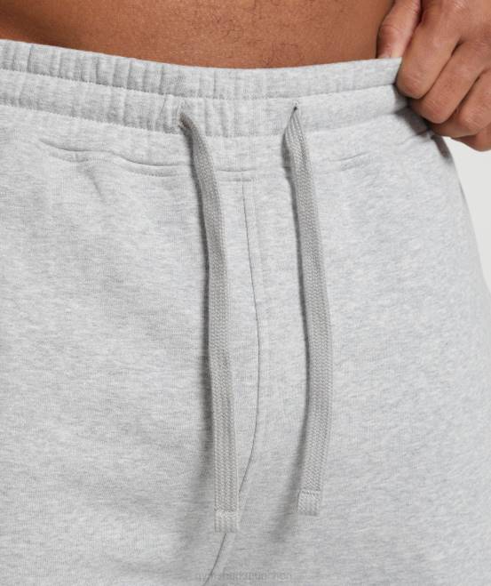 hellgrau meliert Kleidung Gymshark Männer Wappen-Jogger 04P81056