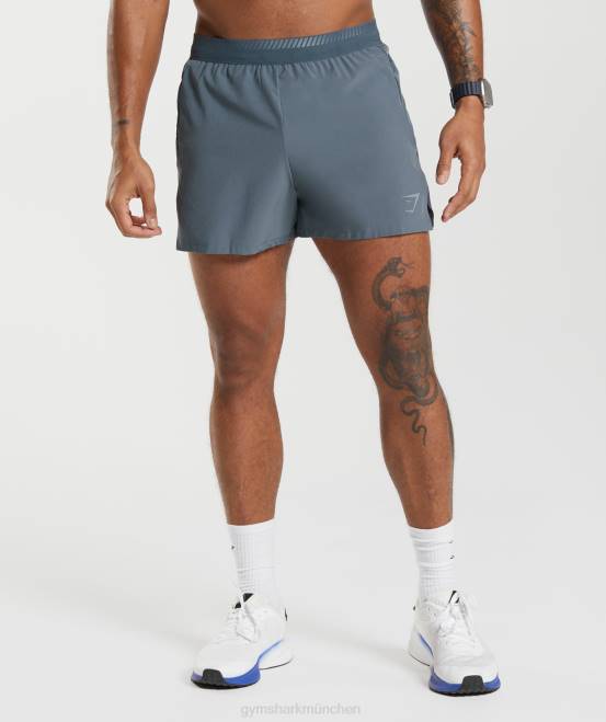Abendblau Kleidung Gymshark Männer Apex Run 4"-Shorts 04P8542