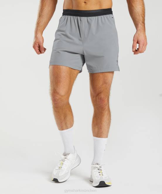 Driftgrau Kleidung Gymshark Männer Apex 5" Hybrid-Shorts 04P8546