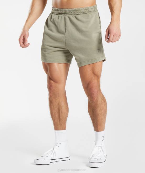 Ecrubraun Kleidung Gymshark Männer Powergewaschene 5-Zoll-Shorts 04P8512