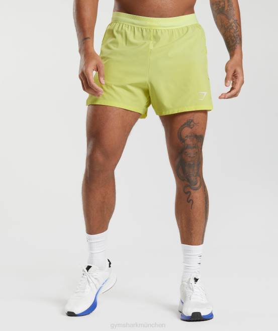 Glühwürmchengrün Kleidung Gymshark Männer Apex Run 4"-Shorts 04P8537