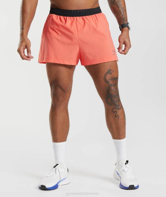 Luft- und Raumfahrtorange Kleidung Gymshark Männer Sport-Lauf-Shorts, 3 Zoll 04P8526