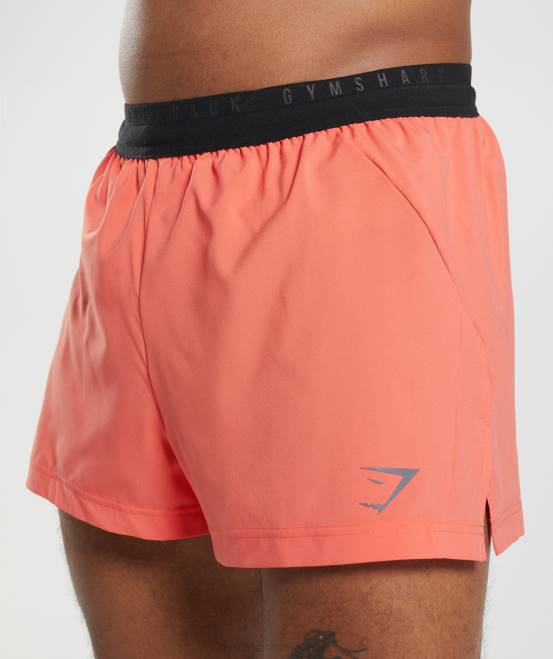 Luft- und Raumfahrtorange Kleidung Gymshark Männer Sport-Lauf-Shorts, 3 Zoll 04P8526