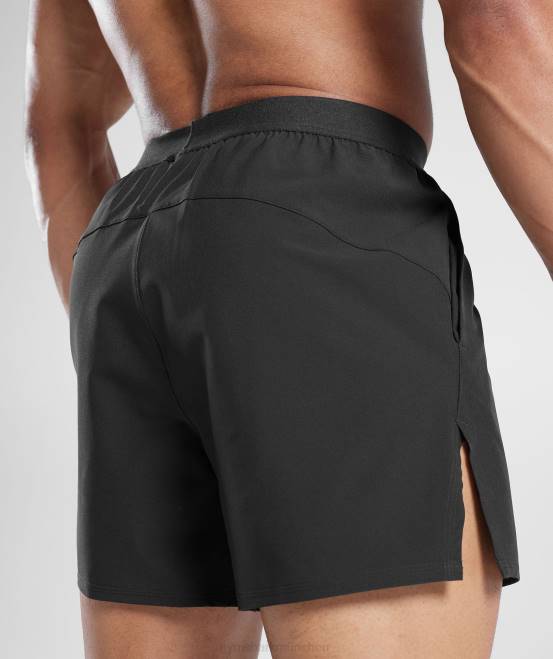 Schwarz Kleidung Gymshark Männer 315 gewebte Shorts 04P8547