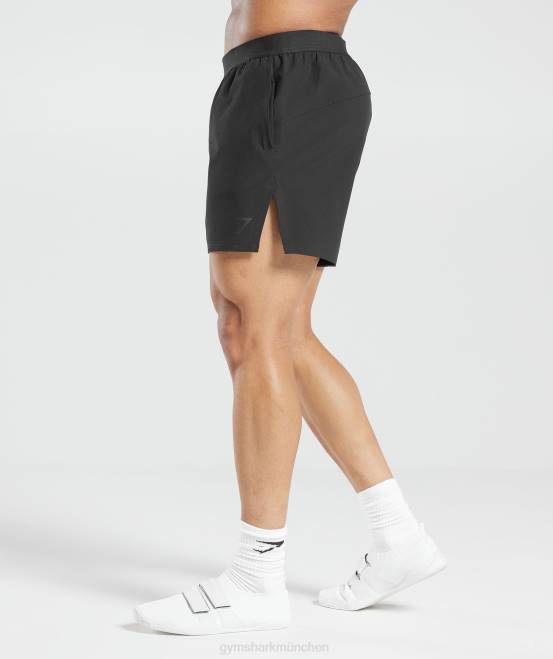 Schwarz Kleidung Gymshark Männer 315 gewebte Shorts 04P8547