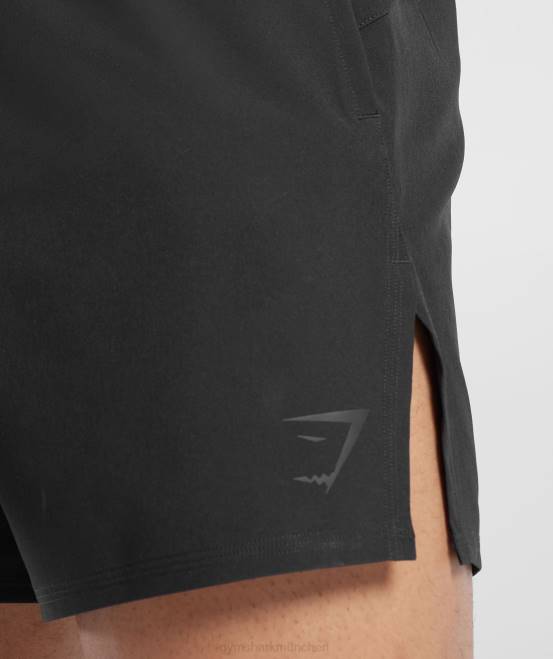 Schwarz Kleidung Gymshark Männer 315 gewebte Shorts 04P8547