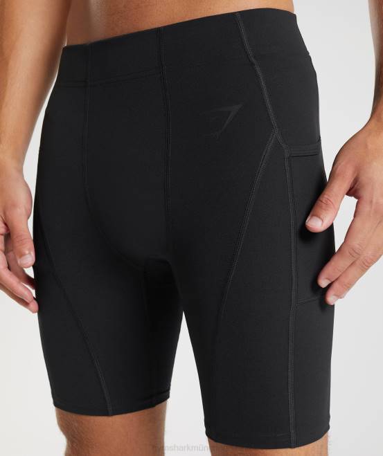 Schwarz Kleidung Gymshark Männer Kontroll-Baselayer-Shorts 04P8561
