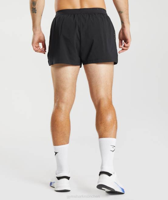 Schwarz Kleidung Gymshark Männer Laufsport-Shorts, 3 Zoll 04P8529