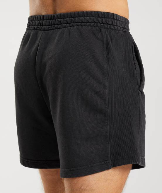 Schwarz Kleidung Gymshark Männer Powergewaschene 5-Zoll-Shorts 04P8524