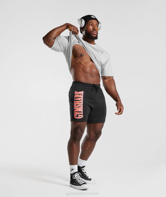 Schwarz Kleidung Gymshark Männer Retrowave-Shorts 04P8536