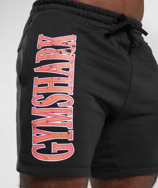 Schwarz Kleidung Gymshark Männer Retrowave-Shorts 04P8536