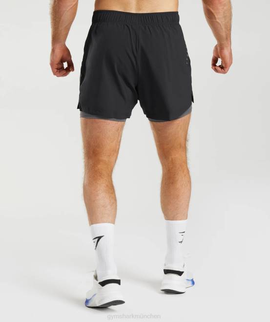 Schwarz/Silhouettengrau Kleidung Gymshark Männer Sport 5