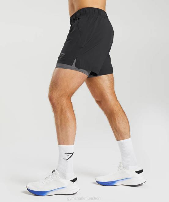 Schwarz/Silhouettengrau Kleidung Gymshark Männer Sport 5
