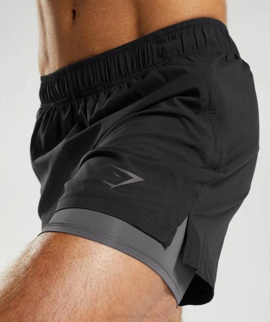 Schwarz/Silhouettengrau Kleidung Gymshark Männer Sport 5