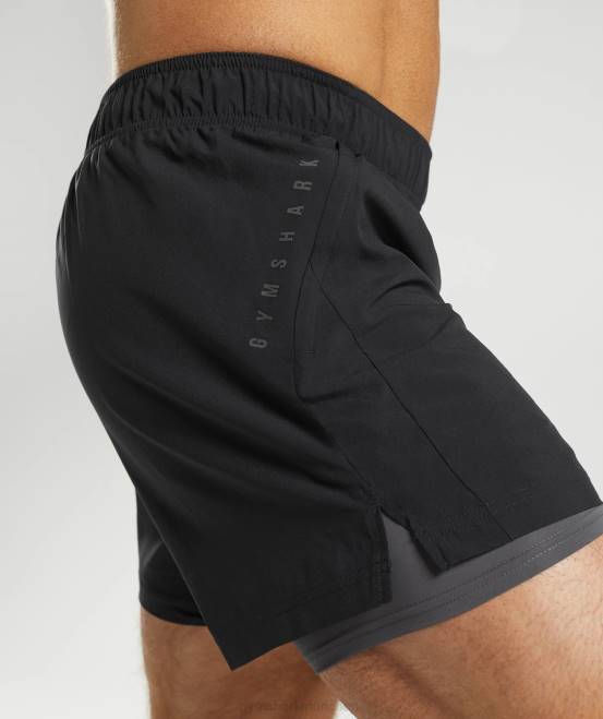 Schwarz/Silhouettengrau Kleidung Gymshark Männer Sport 5