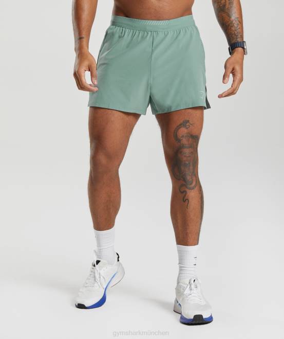 Tinte blaugrün Kleidung Gymshark Männer Apex Run 4"-Shorts 04P8543