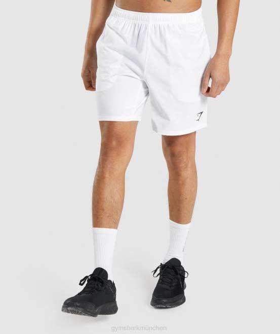 Weiß Kleidung Gymshark Männer Ankunft 7" Shorts 04P8518