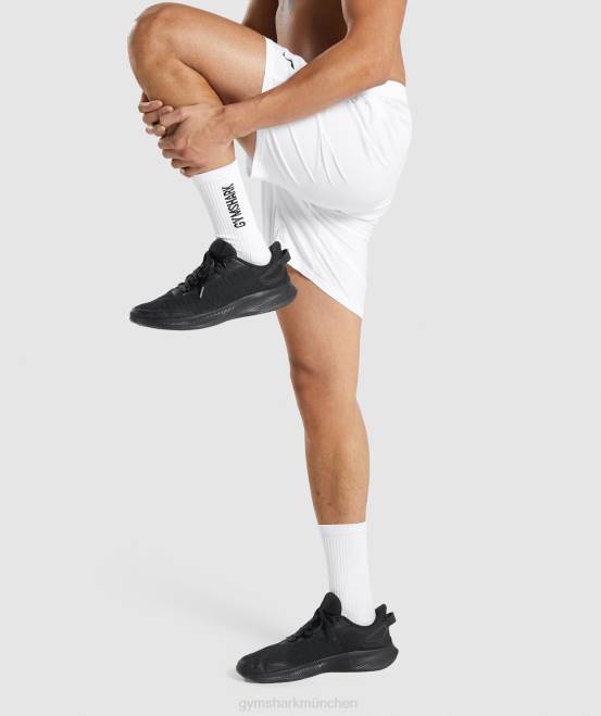 Weiß Kleidung Gymshark Männer Ankunft 7
