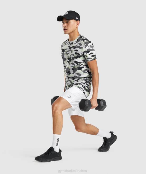 Weiß Kleidung Gymshark Männer Ankunft 7