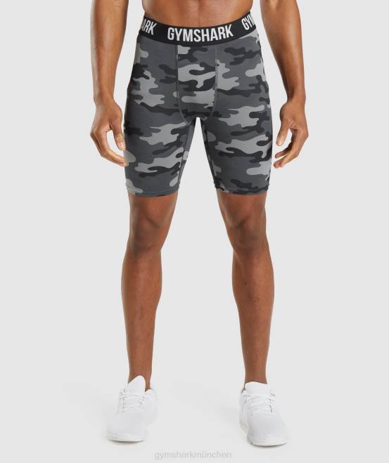 grauer Druck Kleidung Gymshark Männer Element-Baselayer-Shorts 04P8560