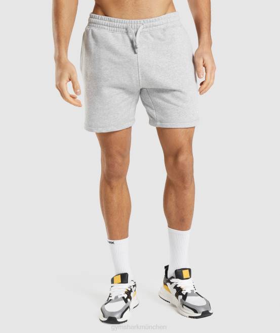 hellgrau meliert Kleidung Gymshark Männer Wappen-Shorts 04P8568