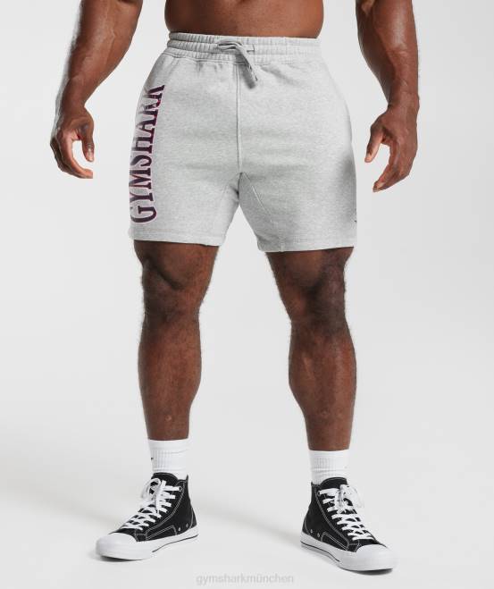hellgrauer Kernmergel Kleidung Gymshark Männer Retrowave-Shorts 04P8535