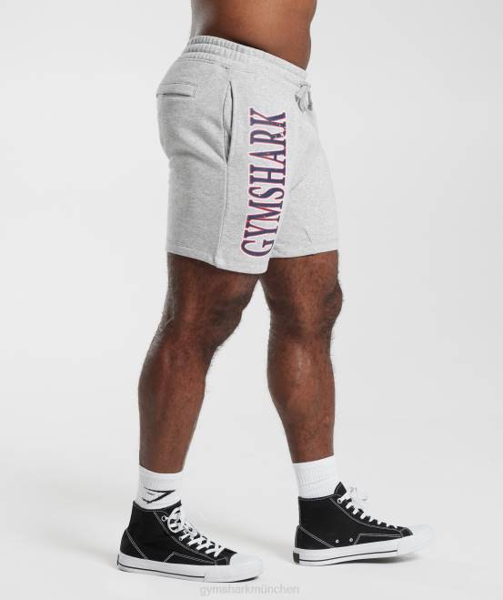 hellgrauer Kernmergel Kleidung Gymshark Männer Retrowave-Shorts 04P8535