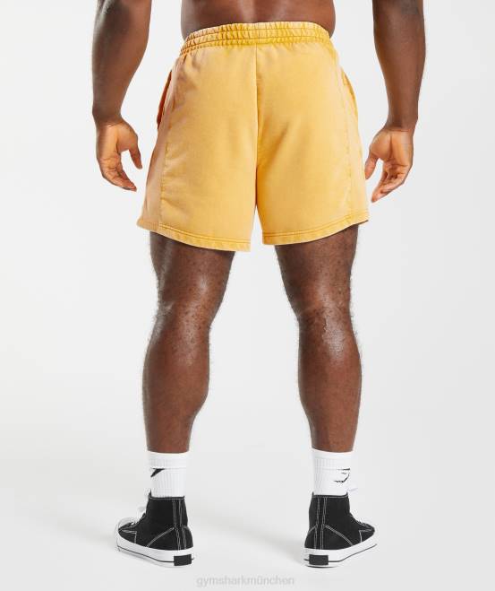 sonniges Gelb Kleidung Gymshark Männer Powergewaschene 5-Zoll-Shorts 04P8562