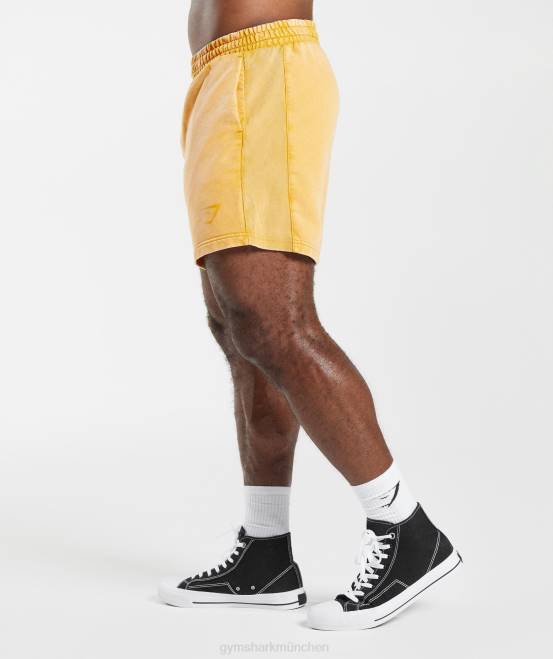 sonniges Gelb Kleidung Gymshark Männer Powergewaschene 5-Zoll-Shorts 04P8562