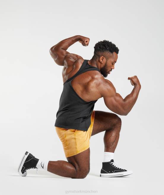 sonniges Gelb Kleidung Gymshark Männer Powergewaschene 5-Zoll-Shorts 04P8562