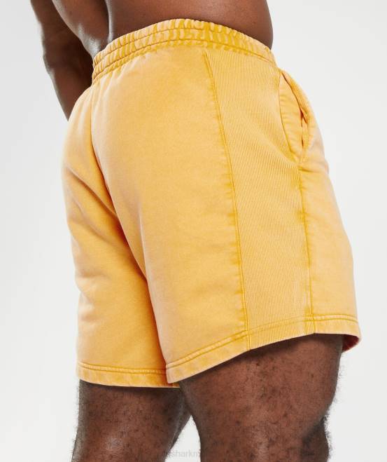 sonniges Gelb Kleidung Gymshark Männer Powergewaschene 5-Zoll-Shorts 04P8562
