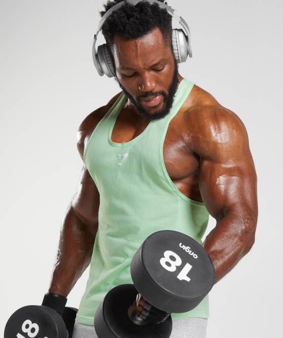 Aloe grün Kleidung Gymshark Männer Stringer reagieren 04P8994